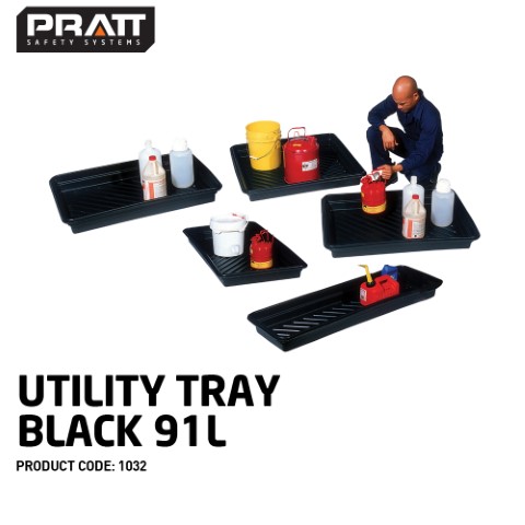 PRATT UTILITY TRAY 600 X 1200 X 120MM BLACK